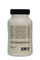 White supplement bottle with black cap on a light blue background